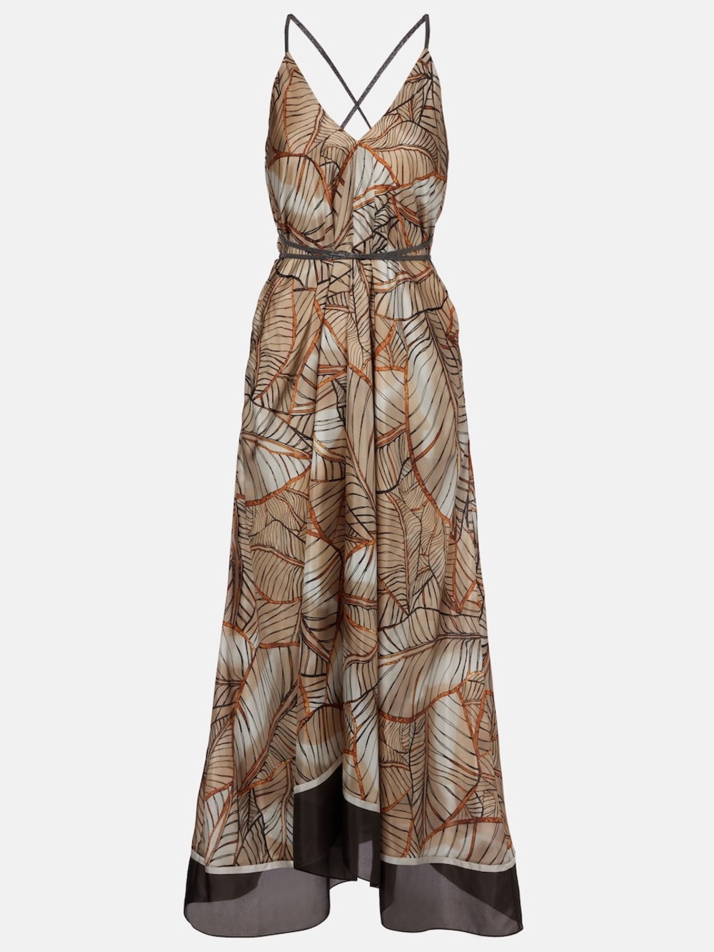 Brunello Cucinelli Printed Silk Maxi Dress XXS $5,500
